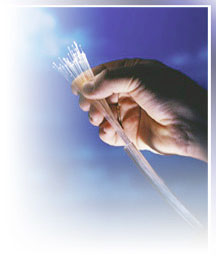 hand with fiber optic cable